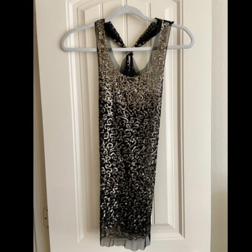 Black & gold sequin blouse